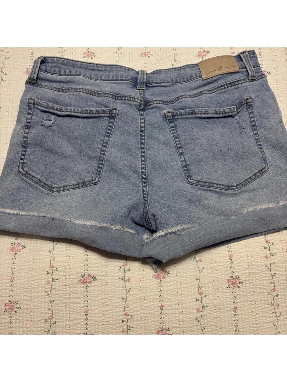 7 For All Mankind Women's Blue Shorts